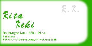 rita keki business card
