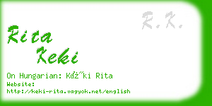 rita keki business card